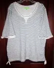 Silverwear New Plus 2X Knit Top Shirt Blouse Striped Print 3/4 Sleeve Montecarlo
