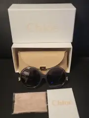 Chloe Womens Over-Sized Gradient Sunglasses Eyewear w/Gold Sun & Heart Detailing