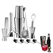 13PCS Bartender Kit Cocktail Shaker Set Stainless Steel Bar Tools Compact Home Bar Tool Set