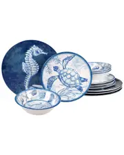 Certified International Oceanic 12pc Melamine Dinnerware Set