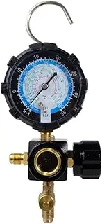Snblzhef Low Side Pressure Gauge R410A R22 R404A Single Manifold Gauge with Control Valve for Air Condition Refrigerant Charging