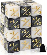 CUUKSHKN 24 Black and White Acrylic Hexahedron Dice, Magic The Gathering Compatible, CCG, Card Gaming Accessory
