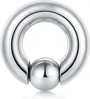 [FECTAS] PA Ring Prince Albert Piercing Captive Bead Rings Spring Action CBR Monster Screwball Rings 00G-0G-2G-4G-6G-8G-10G-12G 12mm/16mm/19mm Surgical Steel Body Jewellery for Men Women