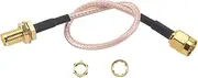 Atelierate SMA Male to SMA Female Nut Bulkhead Crimp RG316 Coax Cable Jumper Pigtail 15cm