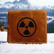 Nuclear Biohazard Leather Wallet Bifold Premium Quality Buffalo Danger NEW