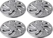 Bafnsiji 4 Pack Oyster Plate, Outset Oyster Tray, Stainless Steel Oyster Plate Set, 8 Slots Stainless Steel Seafood Tray, Round Oyster Serving Tray, Oyster Shell Shaped Platter