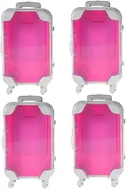 KONTONTY 4pcs Box Mini Storage Box Heavy-Duty Door Plug Makeup Travel Case Hand Luggage Open Door Plug Small Decorative Wish Bottle Makeup Bag Suitcase Bagged Pendant Bulk Rosy Abs