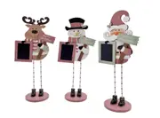 bulk 24 Xmas Mdf Deco W Blackboard 3 Assort Decoration 12x30cm