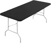 Plobeca Elastic Table Cover Fitted tablecloths for 6 Foot Rectangle Tables Stretch Table Cloths Washable Polyester Table Covers for Party Picnic Table Decor (Black, 6ft(72x29.5x29.5in))