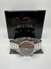 Bulova Latin Grammy 98A309 Mens Two Tone Modern Futuro 4 Hand Wristwatch