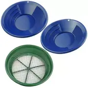 JP12 Blue 1/2" Large Gold Classifier Screen & Gold Pan Panning Kit