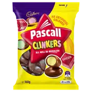 Cadbury Pascall Clinker Milk Chocolate Lollies Snack And Share Bag 160g