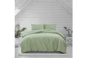 Preston Pale Green Embossed Quilt Cover Set by Ardor