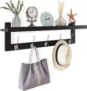 Coat Hooks with Shelf Wall-Mounted 29.2 Inch Entryway Coat Rack for Wall