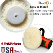Polishing Pad Buffing Pads Kit 4inch 4PCS Natural Wool Hook and Loop Grip clean