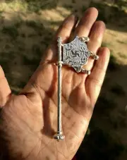 Handmade 925 Silver Lord Krishna LADDU GOPAL Fan Pankha Pankhi Religious 12.7 gm
