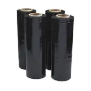 4x PALLET STRETCH SHRINK WRAP HAND ROLL 500mm x 300m x 23um - Black