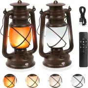 Hanging Waterproof Outdoor Lanterns Lights,Vintage Rechargeable Lantern LED