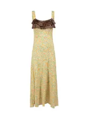 Yellow Floral Sleeveless Maxi Dress