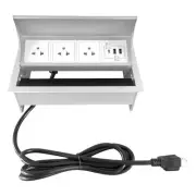 Conference Table Power hub Desktop pop up Outlet with 3 US Plugs and USB C Fa...