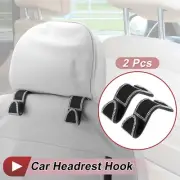 2 Pcs Universal Car Seat Headrest Hook for Purses and Bags White 2.56"x1.38"