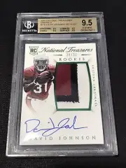 2015 National Treasures DAVID JOHNSON Rookie Patch Auto /31 BGS 9.5/10 Quad 9.5