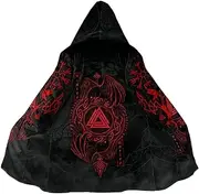 [JHBTFQ] Norse Myth Cloak Mid-Length Hooded Winter Thicken Cashmere Warm Viking Berserker Cosplay Coat for Men and Women