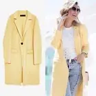 Zara Wool Blend Long Coat in Pale Yellow Size X-Small - NWT