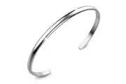 Solid 925 Sterling Silver Cuff of Clarity Bangle