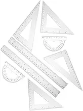 2 Sets Triangular Scale Ruler Set Transparent Drafting Tools for Geometry Students Architects Engineers and Designers High Precision Measurement for Classroom and Professional Use