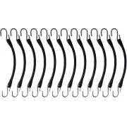 (12-Pk) of 9" Natural Rubber Bungee Straps Tie Downs / Tire Chains