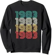 [X.Style] Retro 1983 Vintage 40th Birthday 40 Year Old Sweatshirt ds1563 Sweater (L) Black
