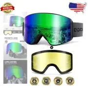 Dual Lens Ski Goggles Set with Modern Frameless Design, Perfect for Snow Sports
