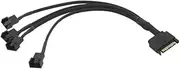 SATA to 3 Pin 4 Pin Fan Sleeved Power Splitter Cable Adapter,15Pin SATA to 1/2/3/4/5 TX3 / TX4 (PWM) 12V PC Case Cooler Y Cord(SATA x 4 Port)