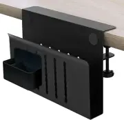 Under Desk Laptop Holder, Desk Side Storage with Anti-Scratch Pad & Magnetic Pen