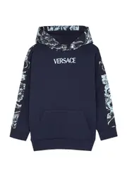 Versace Kids Logo Hooded Cotton Sweatshirt (4-6 Years) - Navy - 05YR (5 Years) 05YR (5 years)