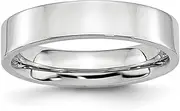 [JewelryWeb] Cobalt Chromium Flat Band Polished 5mm-Band Ring-Band Style-Ring for Women and Men