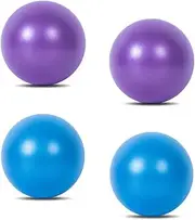 4 Pack Exercise Balls - 25 cm Pilates, Small Workout, Anti-Burst Pregnancy, Birthing, Core Ball for Office, Gym, Training, Home