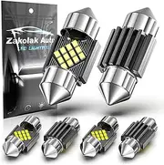 Zakolak 6pcs DE3175 LED Dome Light Bulbs, Extremely Bright 31mm DE3021 6428 6430 7065 1.22inch Led Interior Car Festoon Bulb, Upgraded 400LM 6500K Dome Map Door Lights LED Blub for Cars (White)