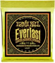 Ernie Ball Everlast Light Coated 80/20 Bronze Acoustic Guitar Strings - 11-52