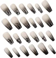 minkissy 1 Set Reusable False Nails Press On Nails Full Cover Medium Length Nails Artificial Fake Nails Women Stick On Nails For Nail Art