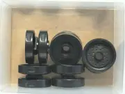 LEGO Parts - Black Wheel 18mm D. x 12mm Brake Rotor Lines - No 66727 - QTY 5