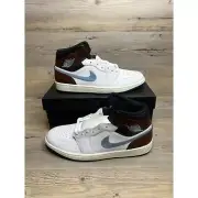 Nike Air Jordan 1 Mid SE Mens Size 11.5 White Blue Grey Black Sail FQ7831 142