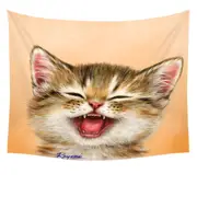 Adorable for Children Laughing Kitten Tapestry