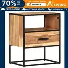 Bed Cabinet 40x30x50 cm Solid Acacia Wood Nightstand Storage Furniture Hom 27444