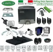 Heavy Duty 24V LV Sliding Gate Motor with Backup Battery Wireless Controller Kit