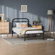 ALFORDSON Metal Bed Frame Single Size Base Platform Black