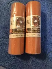 NEW IN PACKAGING 2 ROLLS GOLD GLITTER TULLE 6" x 3YDS EACH