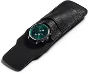 Woodten Black Leather Watch Roll Watch Pouch Lightweight Watch Case Watch Protective case Watch Gift Box