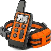 Dog Training Collar 500m Control Trainer Equipment Vibration/Static Pulse/Stop Barking Waterproof Tool Pet Products (Color: Orange)